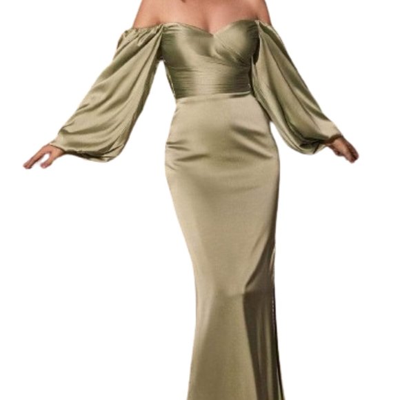 Ladivine 7482 Evening Dress Green Size 8 - Picture 3 of 7